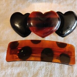 2 Faux Tortoise Shell Hair Clips France